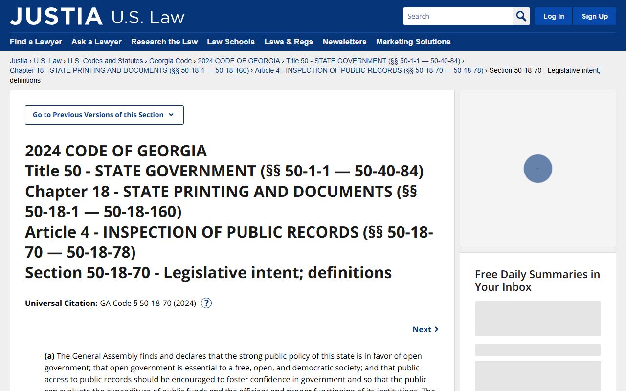 Georgia law source for Carroll County court records access