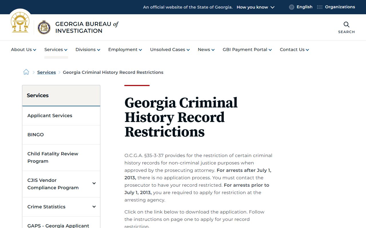 Carroll County criminal court records GBI restriction information