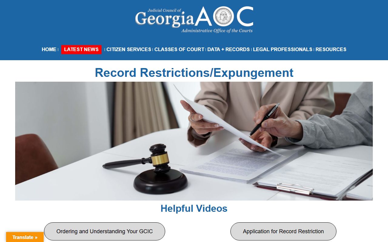 Carroll County criminal court records Georgia Courts record restriction source