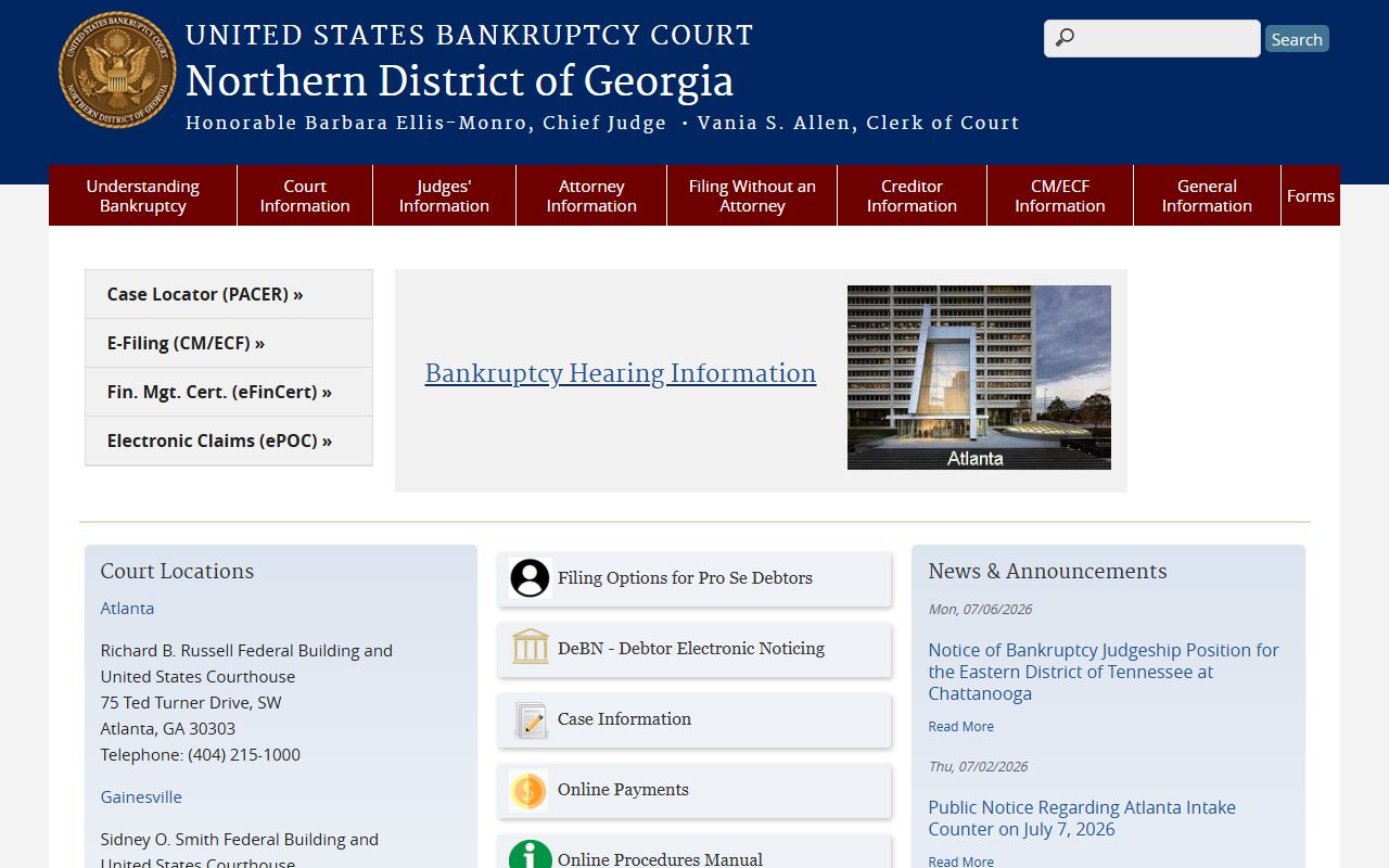 Carroll County Superior Court records Northern District bankruptcy court contrast