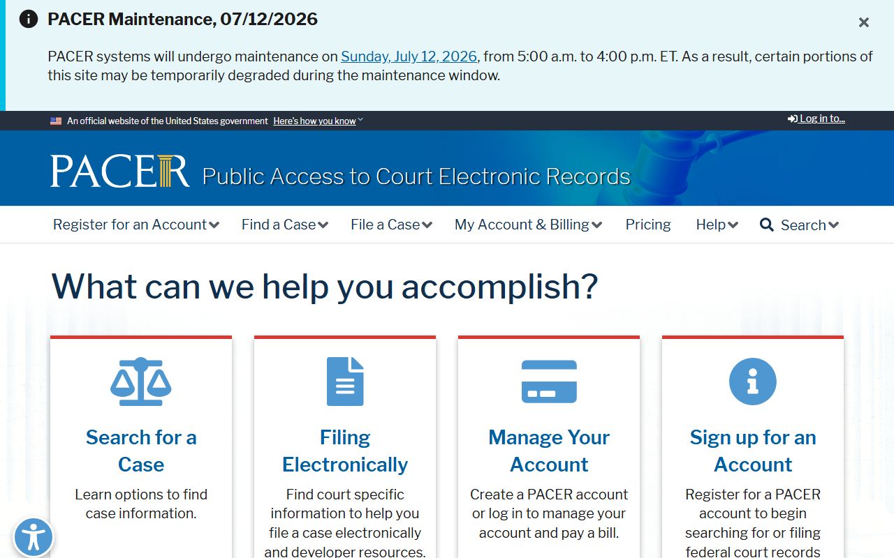 Carroll County Superior Court records PACER federal case search contrast