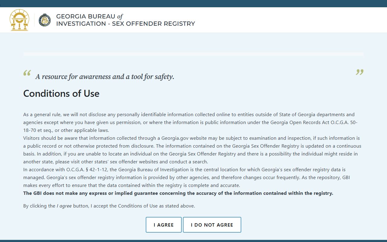 Carroll County inmate records GBI sex offender registry search