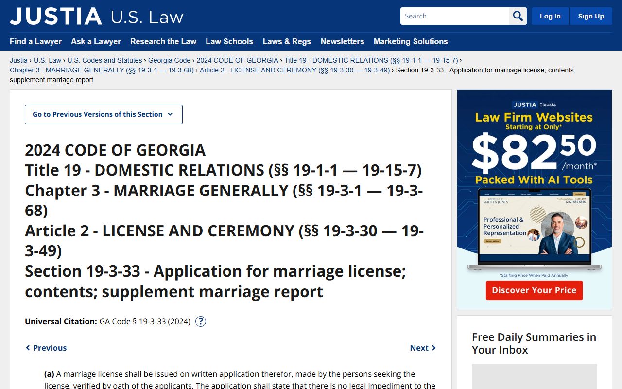 Carroll County marriage records Georgia marriage application statute