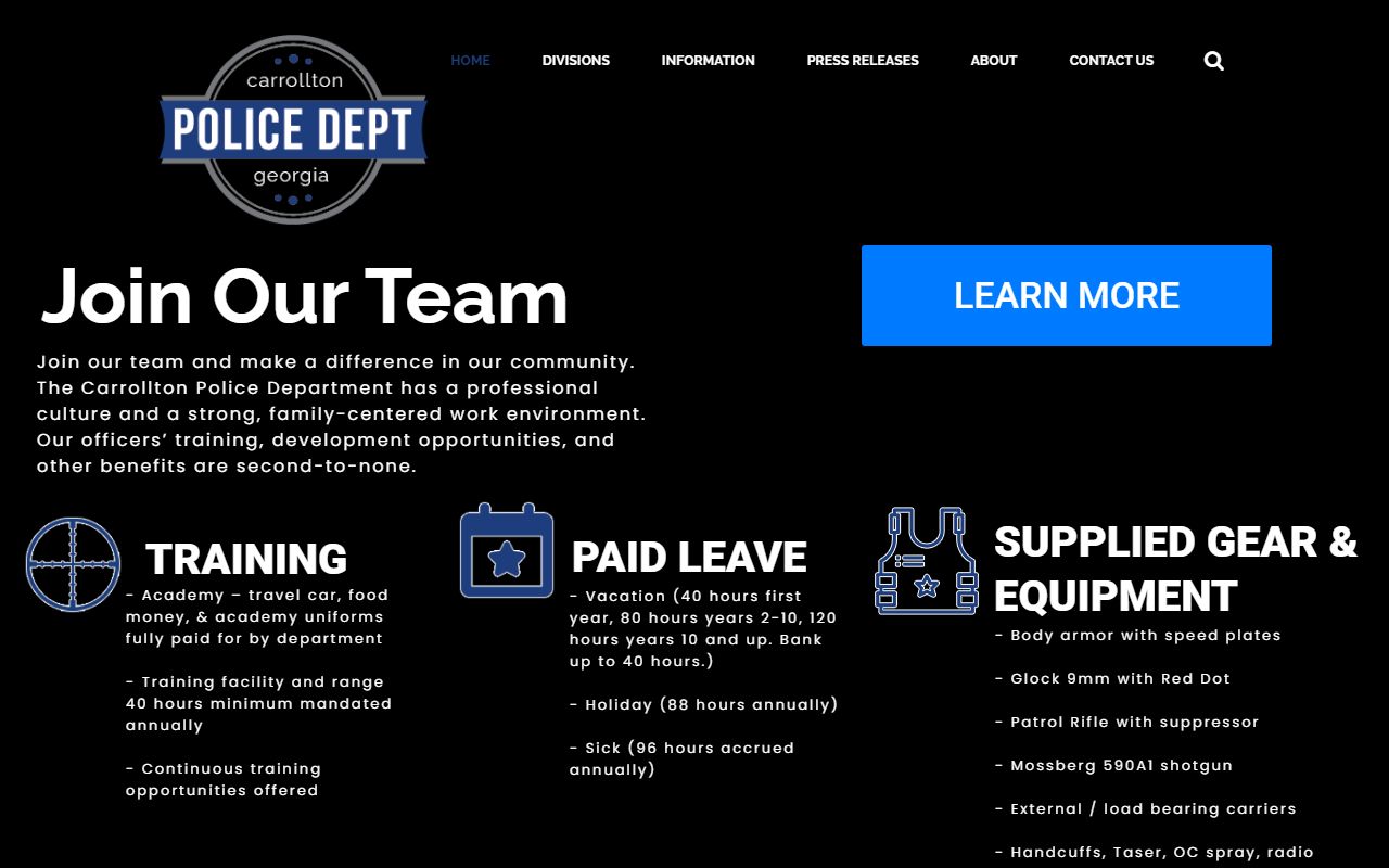 Carroll County traffic court records Carrollton Police services page