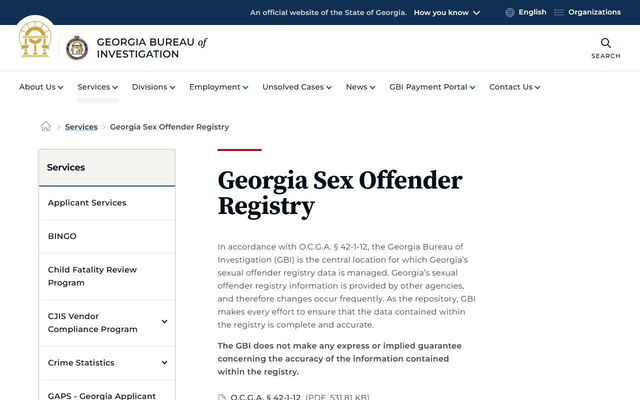 Carroll County warrant records GBI registry information source